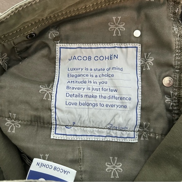 Jacob Cohen Bard Regular-Slim 5 Pocket Pants in Green Cotton Stretch - Picture 9 of 10